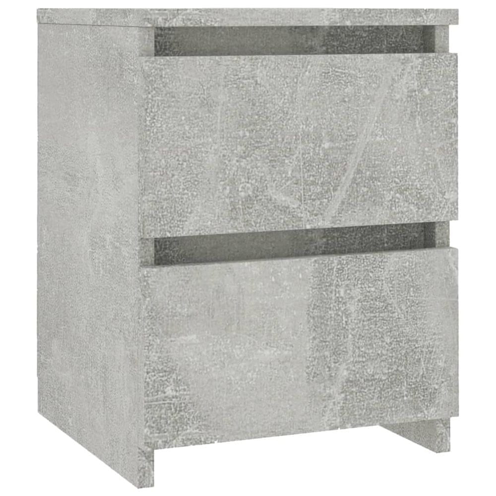 Vidaxl Nočný stolík betónovo-sivý 30x30x40 cm drevotrieska